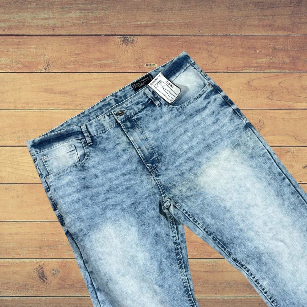 Southpole Mens‎ Skinny Fit Acid Wash Blue Denim Jeans 38x32 NWT 0102B51-0